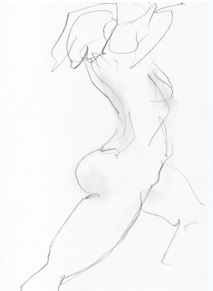 model - potlood, 20 secondenschets