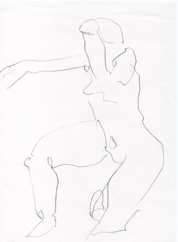 model - potlood, 20 secondenschets